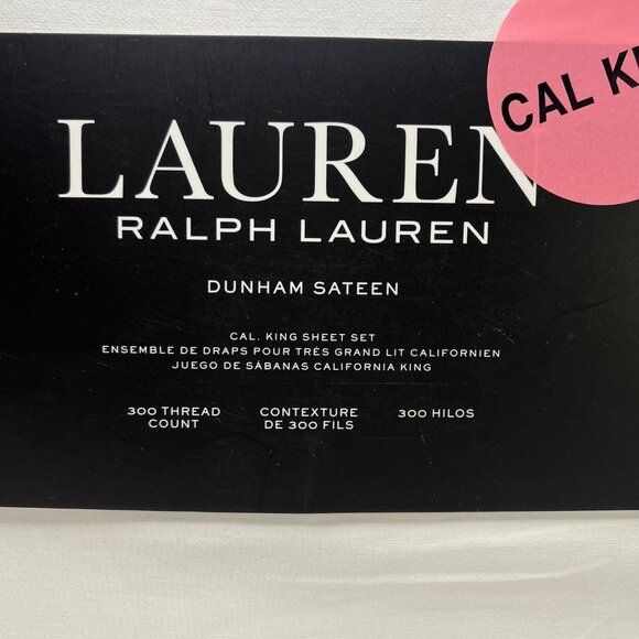RALPH LAUREN CAL KING Solid White Sheet Set - Picture 2 of 3